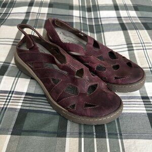 Bionica Maclean‎ Purple Leather Slingback Flats Sandals Shoes Women’s Size 8.5
